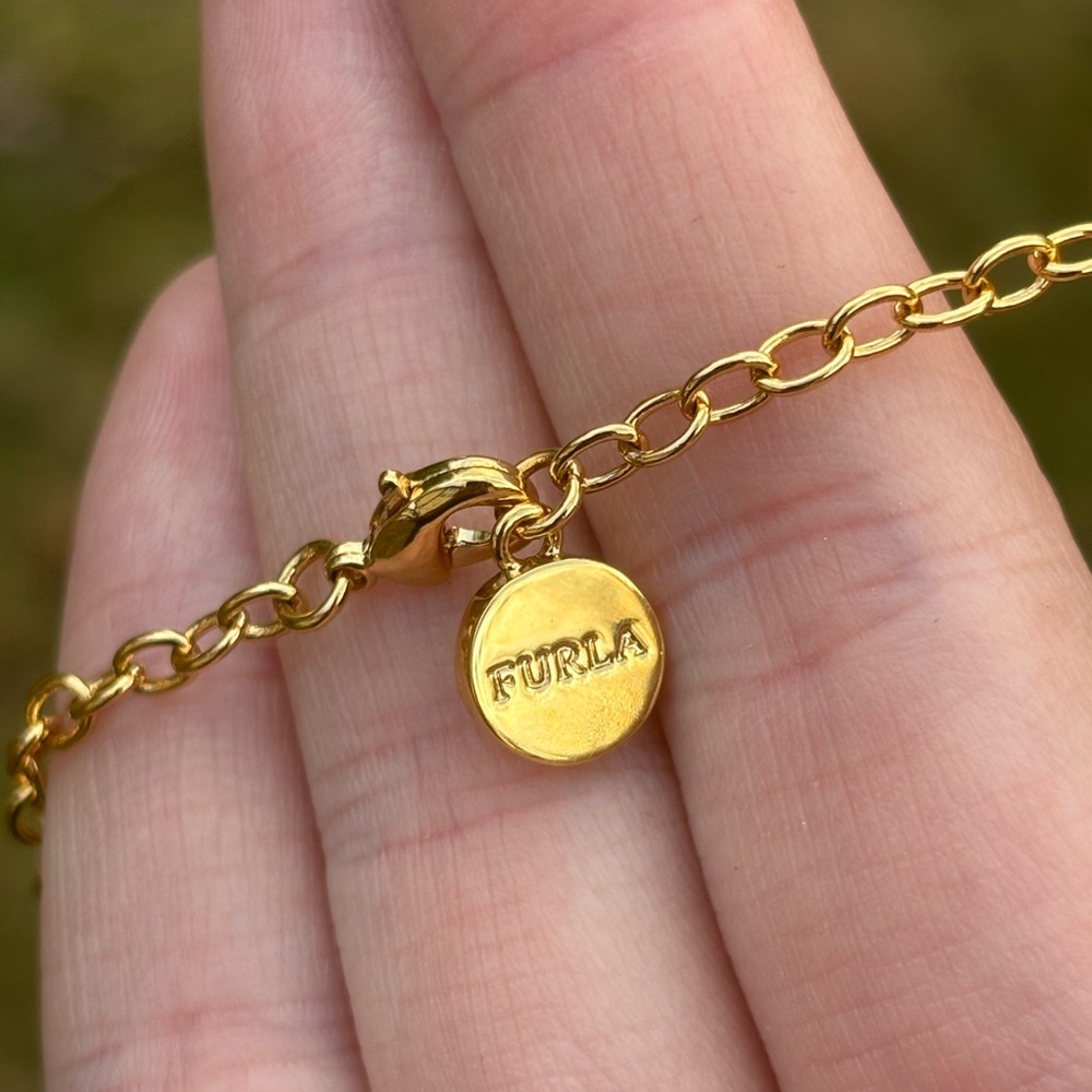 Furla 10K Gold Plated Padlock Charms Necklace - Picture 3 of 4